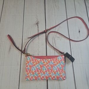 Nanette Lepore Pretty Posies Crossbody Wristlet. FLAWED See Photos
